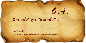 Országh András névjegykártya