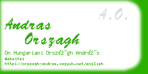 andras orszagh business card